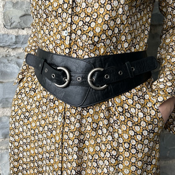Sarah Pacini Black Leather Belt - Picture 2 of 4
